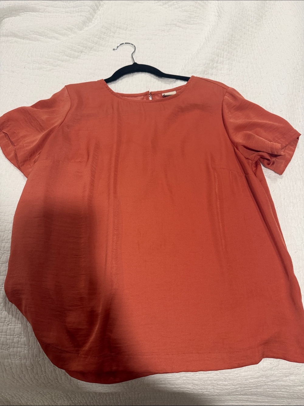Women’s Short-Sleeve Blouse in Terracotta - M